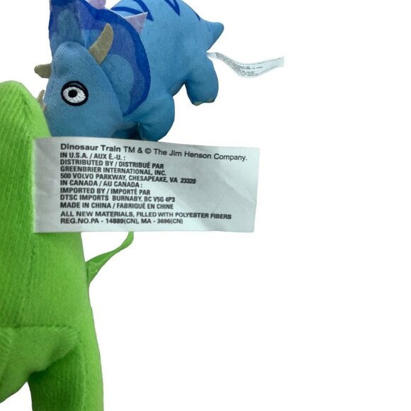 Dinosaur Train PBS Kids Tiny Pteranodon Tank Triceratops Plush Stuffed Animals - Picture 5 of 6